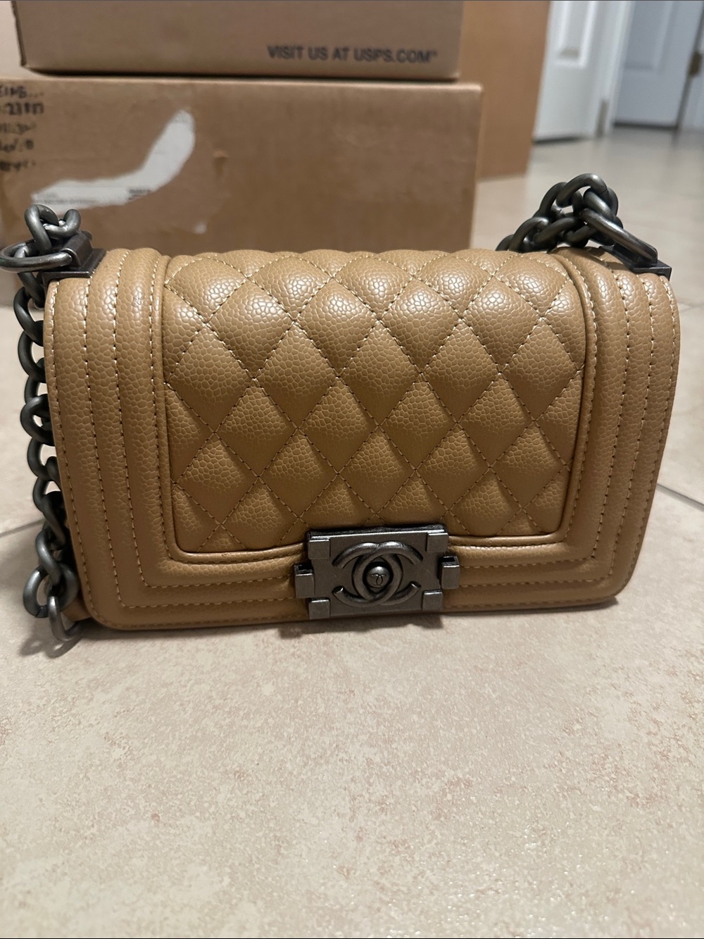 Flap Bag Quilted Calfskin Shoulder Bag